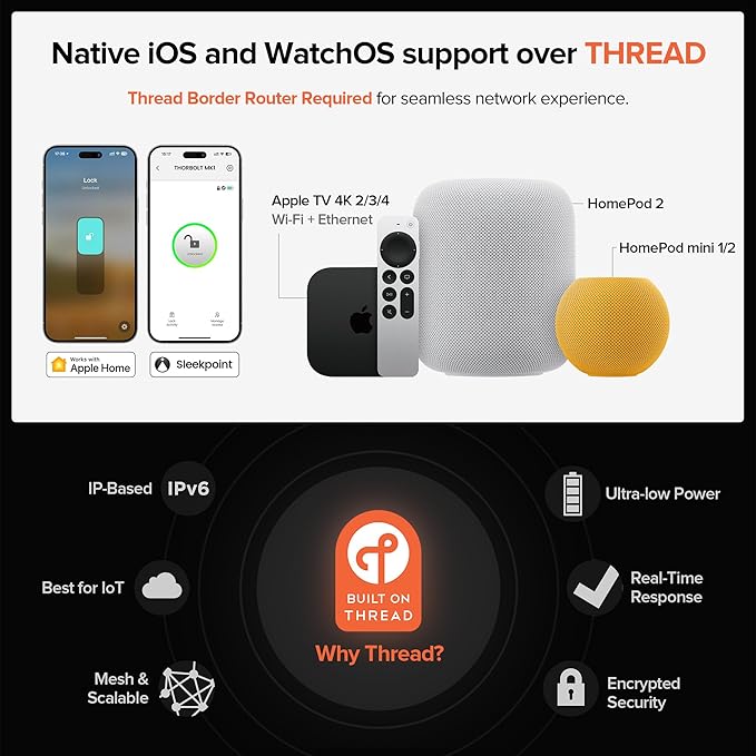 X1 Apple Home Key Tap to Unlock, Smart Keyless Entry Door Lock with Fingerprint, Touch Keypad Deadbolt Lock Works with HomeKit Over Thread (Border Router), IP65 Weatherproof, Gray
