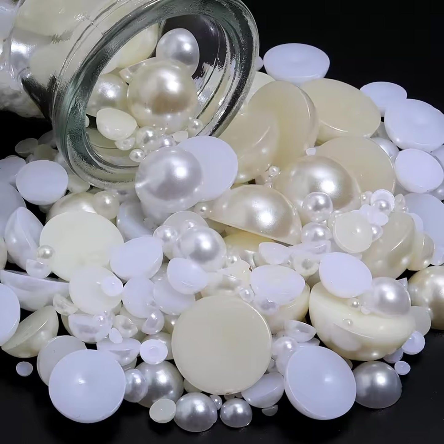 HSKIVWY 100PCS 20MM Large White Flatback Pearls, Big Half Round Pearls for Crafting ABS Plastic Pearl Beads for Wedding Birthday Party Decoration Centerpieces Shoes Cup DIY Crafts Projects