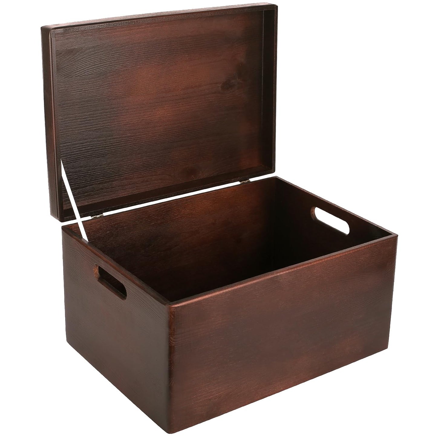 Creative Deco Large Brown Wooden Box Storage with Hinged Lid | 15.8x11.8x9.44in (+-0.5) | Keepsake Decorative Gift Box | Acacia-Like Wood Chest Trunk PRODUCT NOT INTENDED FOR 15 YEARS OR BELOW
