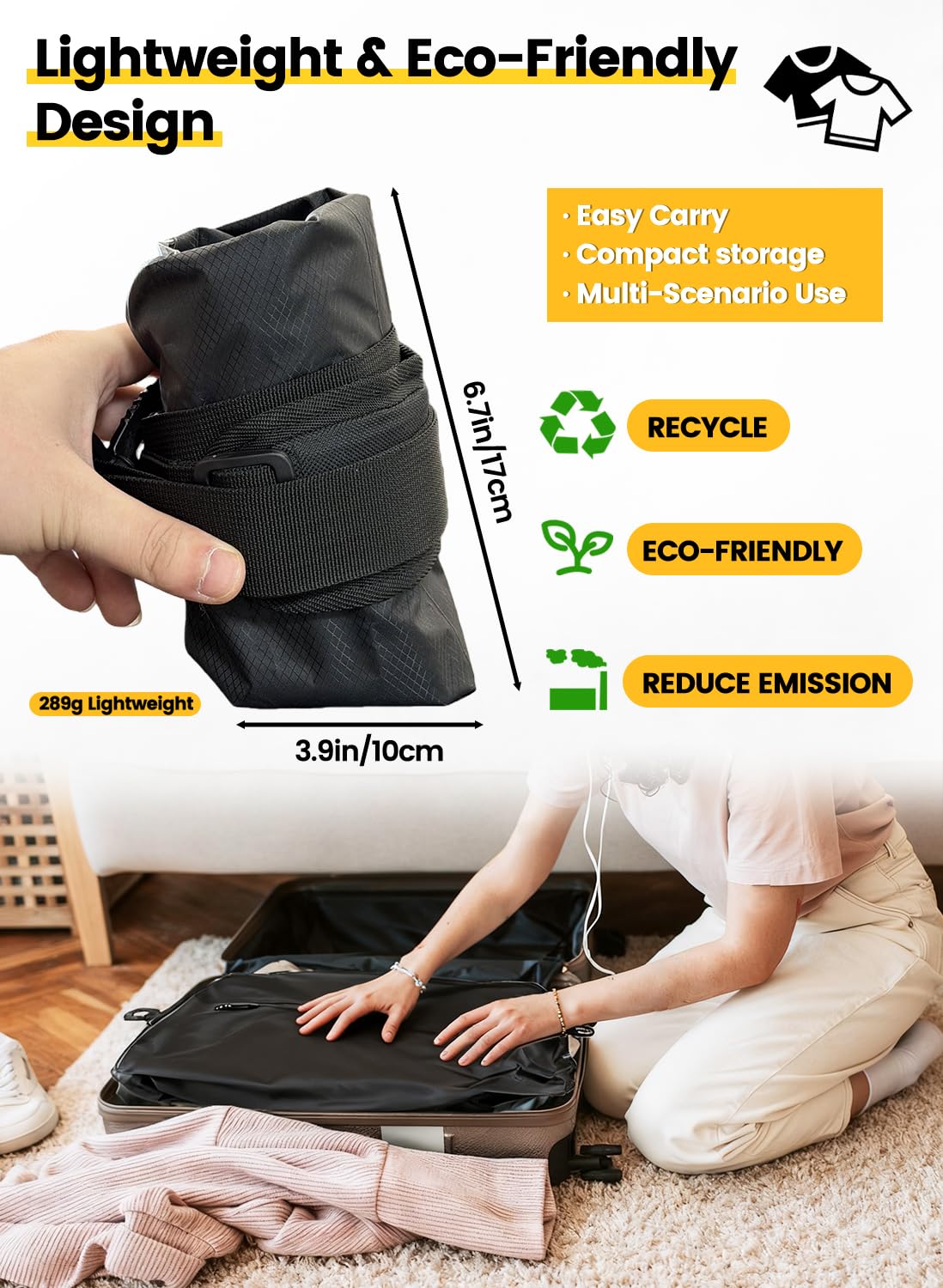 LINBLIF Travel Vacuum Bags with USB-C Pump, Compression Storage Bags for Clothing, Space Saving Packing Cubes Alternative for Carry-On Suitcase, Backpack & Luggage, Waterproof Reusable Travel Bags