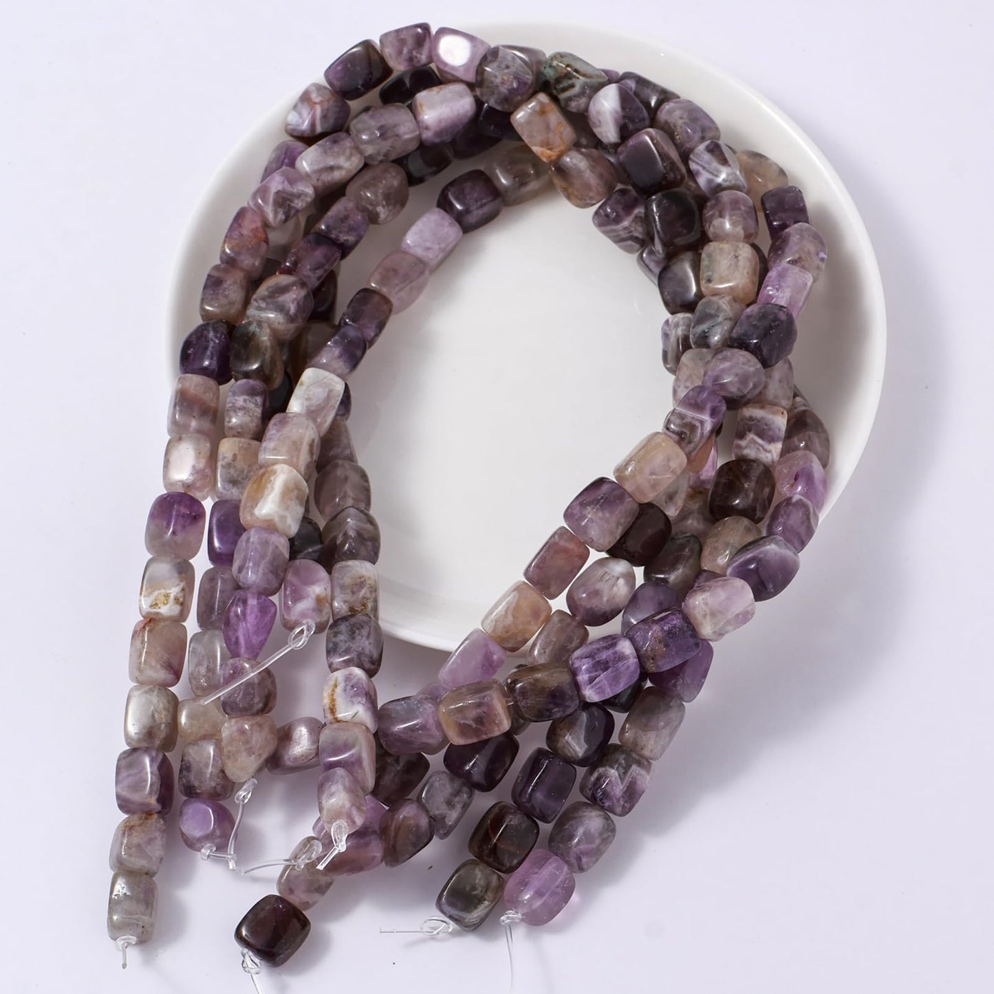 Natural Large AmethystCube Stone Beads 8x11mm 38cm/str Loose Semi Gemstone Stone Square Beads for Making Bracelets Necklace