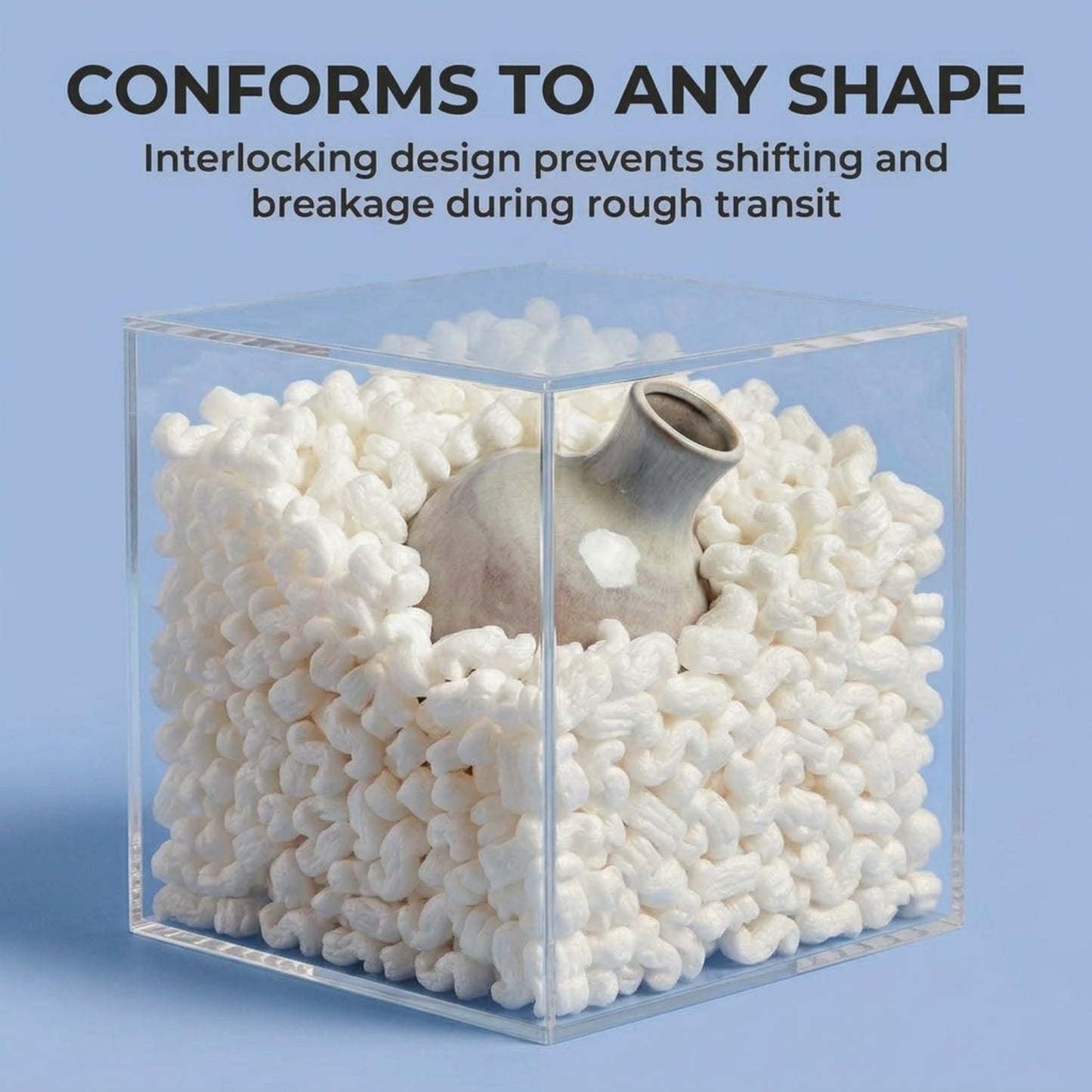 BOX USA 7NUTSW 7 Cubic Feet Loose Fill Packing Peanuts, White