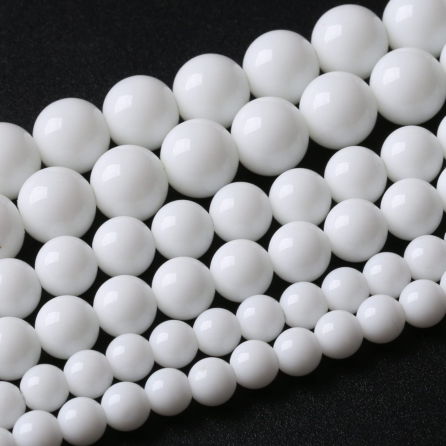 36PCS 10MM Natural White Agate Stone Beads Round Shape Suitable for Jewelry DIY Bracelet 15 Inches