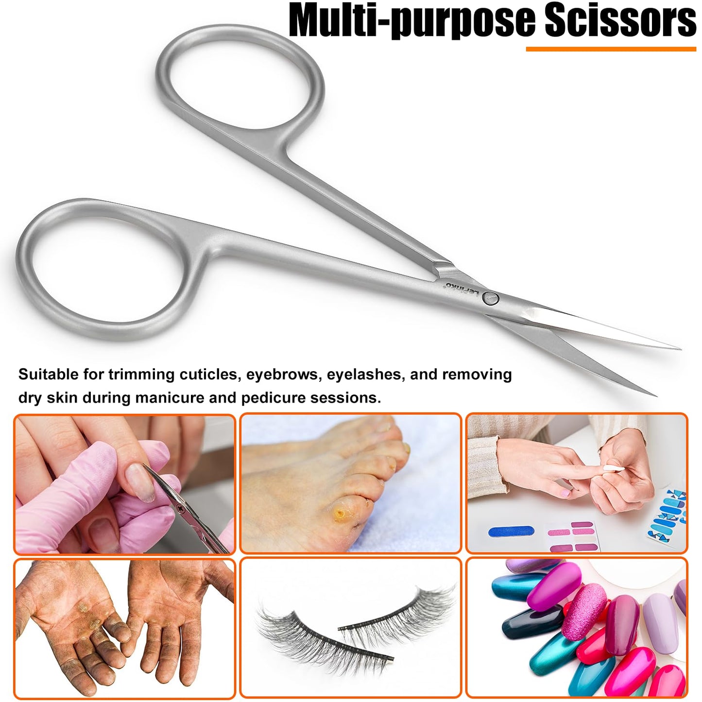 LePinko Cuticle Scissors, UPGRADED Fine Tip, for Manicure and Pedicure, Gifts for Men Women