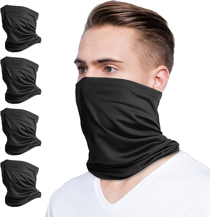 VULKIT 2 Pack Neck Gaiter Face Mask Scarf Reusable Bandanas Tube UV Protection Balaclava Outdoor Sport for Men and Women