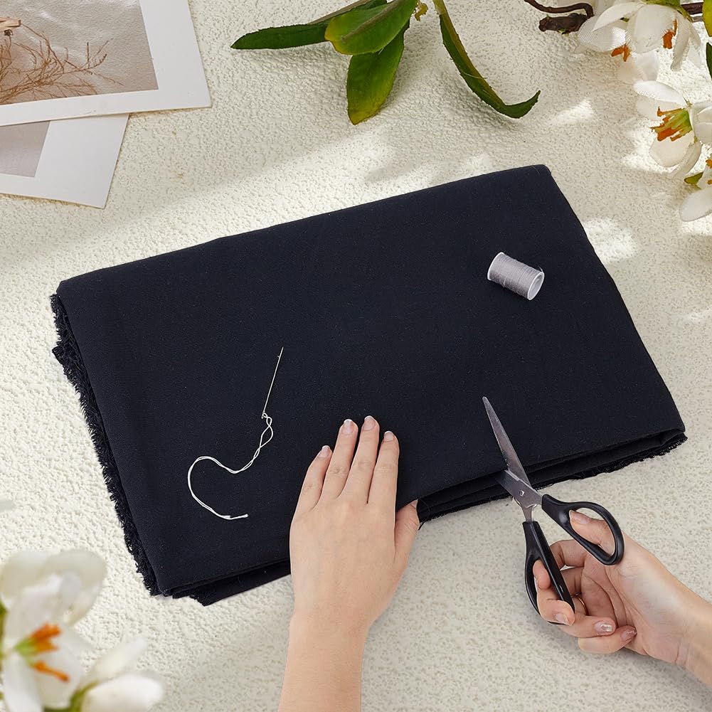 MAYJOYDIY Black Canvas Fabric 2.2 Yards x 59 Inch (8oz) Duck Canvas Cloth with Large Size Polyestercotton Sewing Material for Painting Sewing Crafts Bag Backing Covers Handmade Home Decor