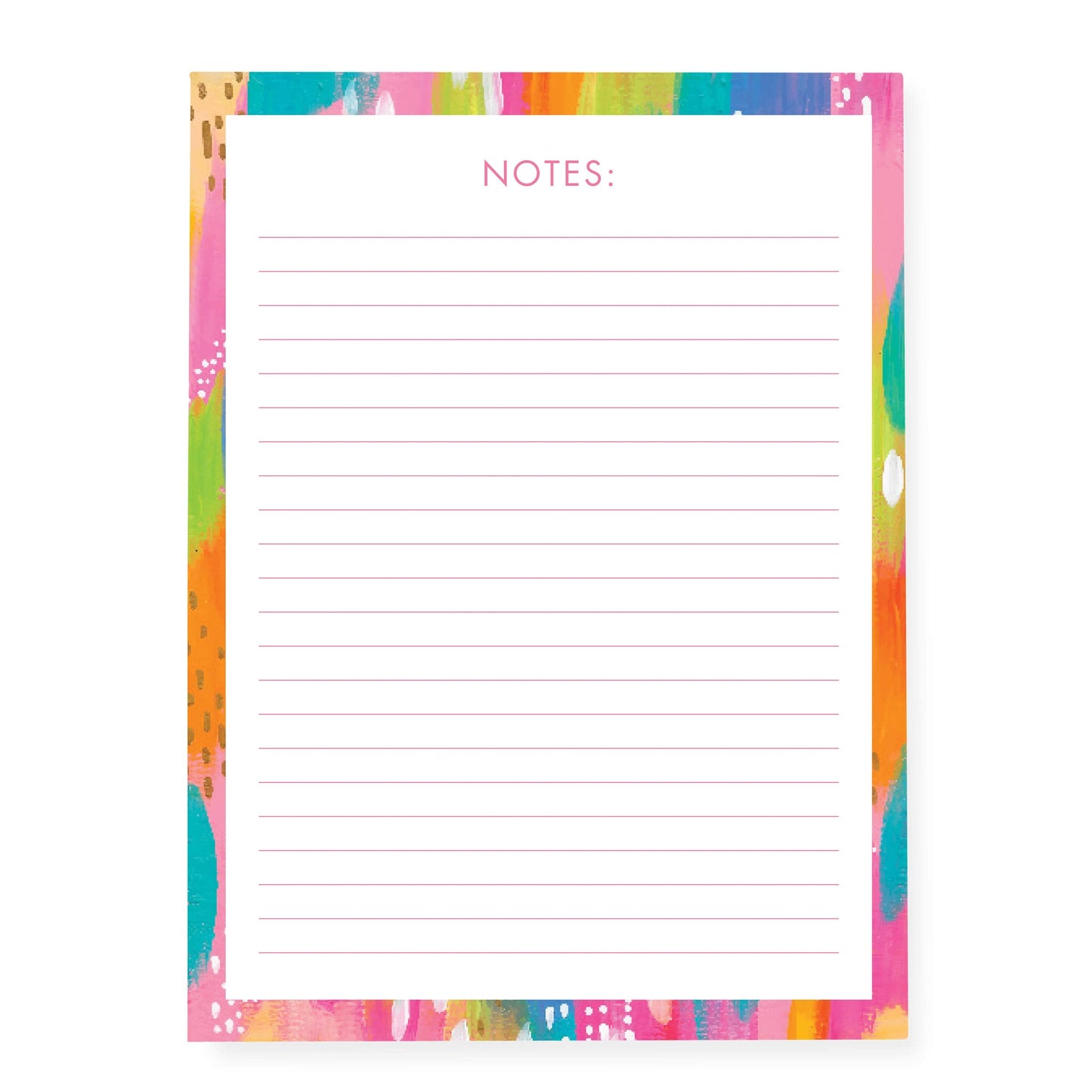 Graphique Large Notepad, Brush Strokes – 6" x 8", Cute Notepad with 150 Tear-Off Sheets, Features the Word “Notes” on Every Page – Perfect for Note Taking, List Making, and More