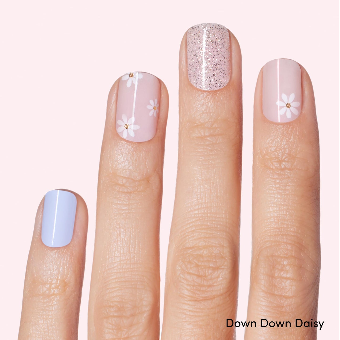 Dashing Diva Gloss Nail Strips Bundle - The Pastel Collection- Fairytale Moment & Down Down Daisy - UV Free, Chip Resistant, Long Lasting Gel Stickers - Contains 2 Sets