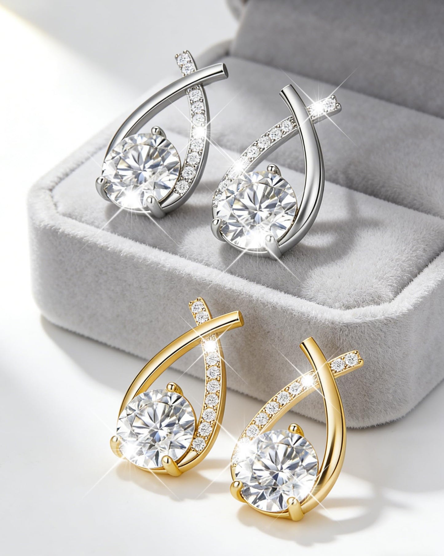 2 Pairs Lymphatic Earrings for Women Lymphvity Germanium Lymph Flow Drainage Earrings Acupuncture Therapy Hoop Crystal Dangle Ear-rings Rhinestone Jewelry Gifts