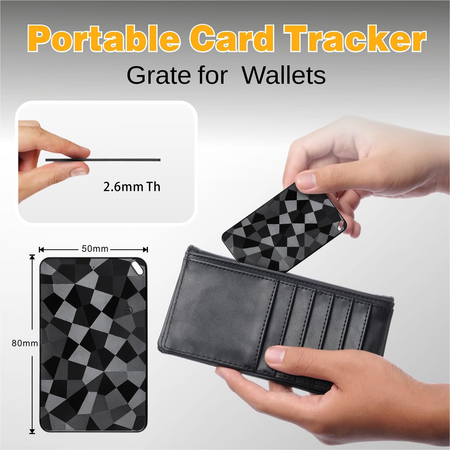 Bestray Bluetooth Wallet Tracker Card for iOS & Android, Apple Find My & Google Find Hub Compatible, Rechargeable Slim Credit Card Locator, 100dB Alarm, No Subscription