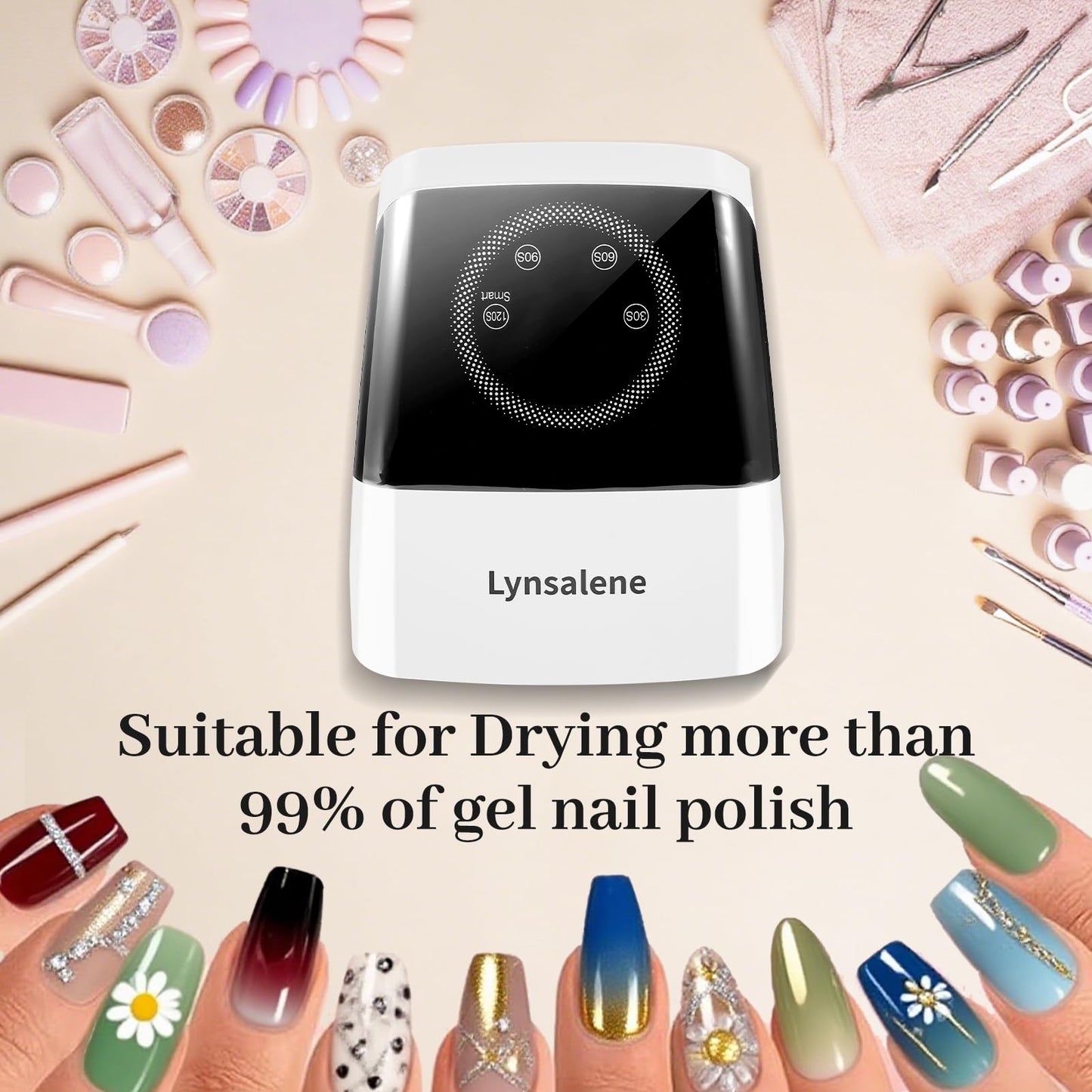 132W UV LED Nail Lamp,Rechargeable UV Light for Gel Nails with 4 Timers & LCD Screen,Profsssional LED Nail Lamp Nail Dryer Fast Curing for Salon & Home Use
