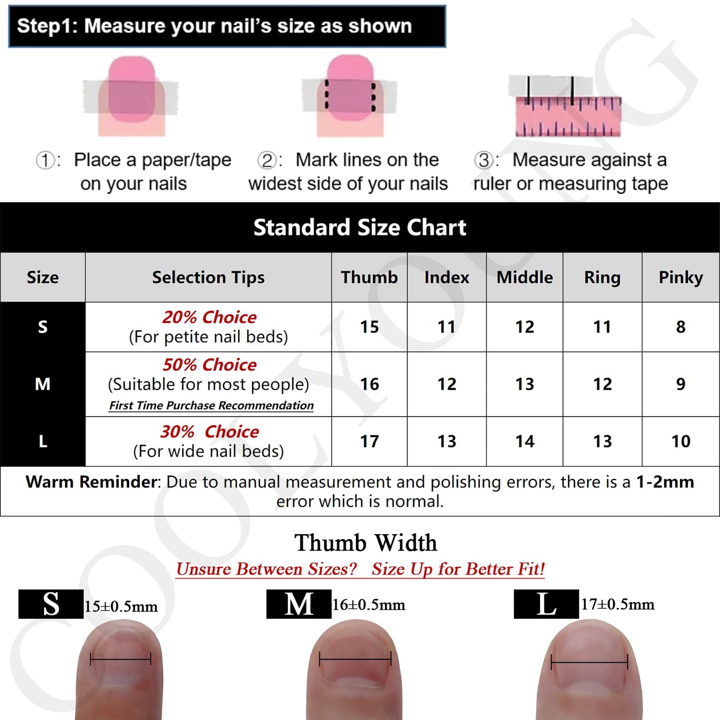 Handmade Press On Nails Short Square Black Press On Nails Gifts For Women Glitter Long Lasting Nails COOLYOUNG Acrylic Nails, 10 PCS, Size M