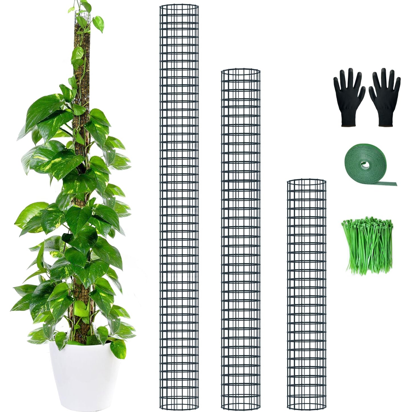 Metal Moss Pole, 60"/40"/24" Moss Poles for Plants Monstera, Stackable Sphagnum Moss Pole, Plant Poles for Climbing Plants Work with Sphagnum Moss(1 Each of 60" 40" 24")
