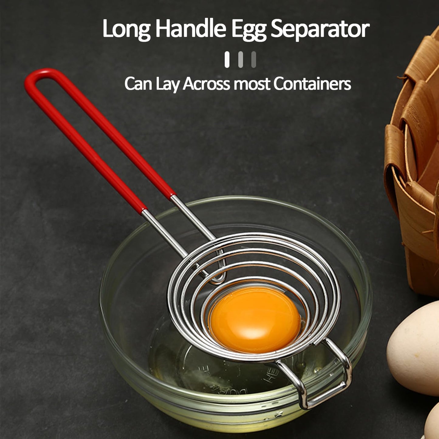 Egg Separator Food Grade Stainless Steel Egg Yolk White Separation Tool 2Pcs