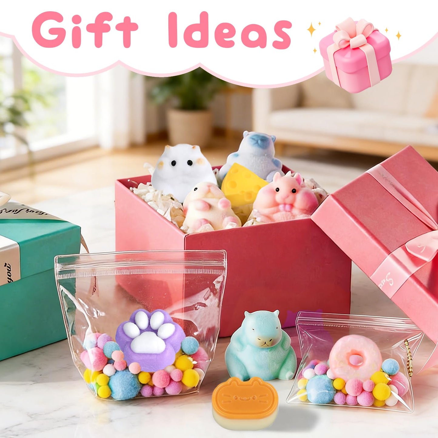 DIY Soft Craft Making Kit with 18oz 1:1 Two-Part Gel & Animal, Dessert Molds, Slow Rising Squeeze Craft Set for Stress Relief, All-in-One Craft Materials for Beginners, Creative Gift for Graduation