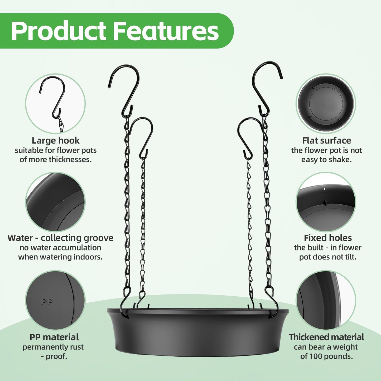 Adjustable Planter Inserts for Large Pots, Made of Thickened PP Material. They Can Be Used as a Substitute for Plant Risers for Inside Pots. Used to Reduce Soil Filling (1, medium size for 12"-18")