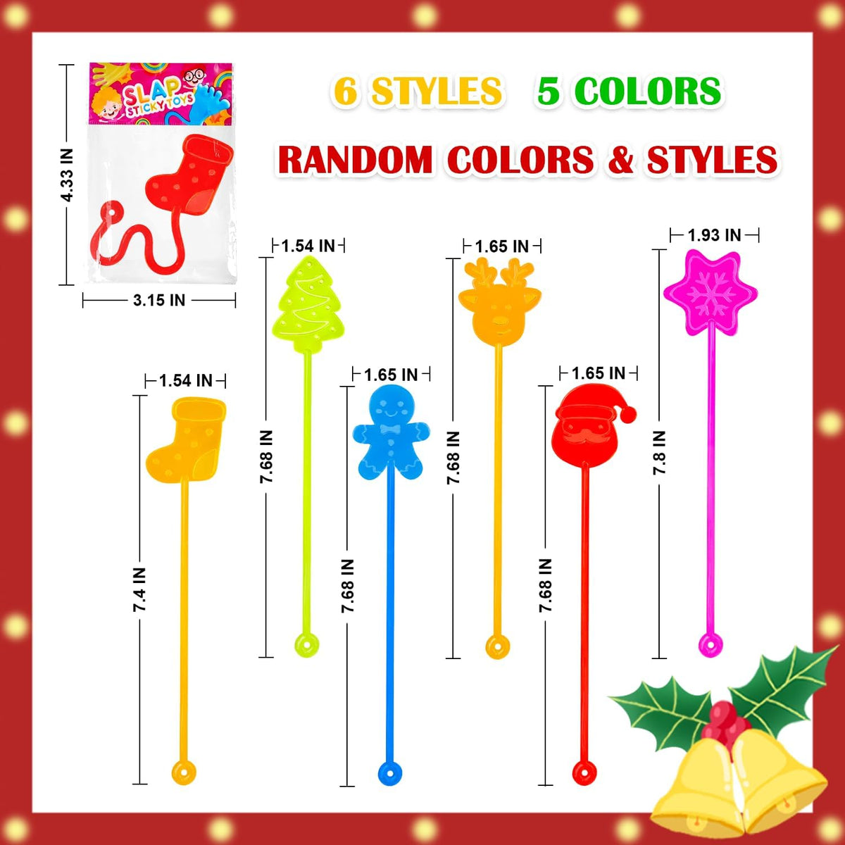 200 PCS Bulk Christmas Giveaways for Kids,Sticky Hands Toys Gifts for Toddlers,Christmas Party Favors Supplies Goody bag Stocking Stuffers for Boys Girls,School Classroom Daycare Prizes for Students