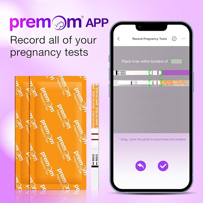 Premom Pregnancy Test Strips- 30 Pack Early Detection Pregnancy Test Kit Powered by Premom Ovulation Predictor iOS and Android APP