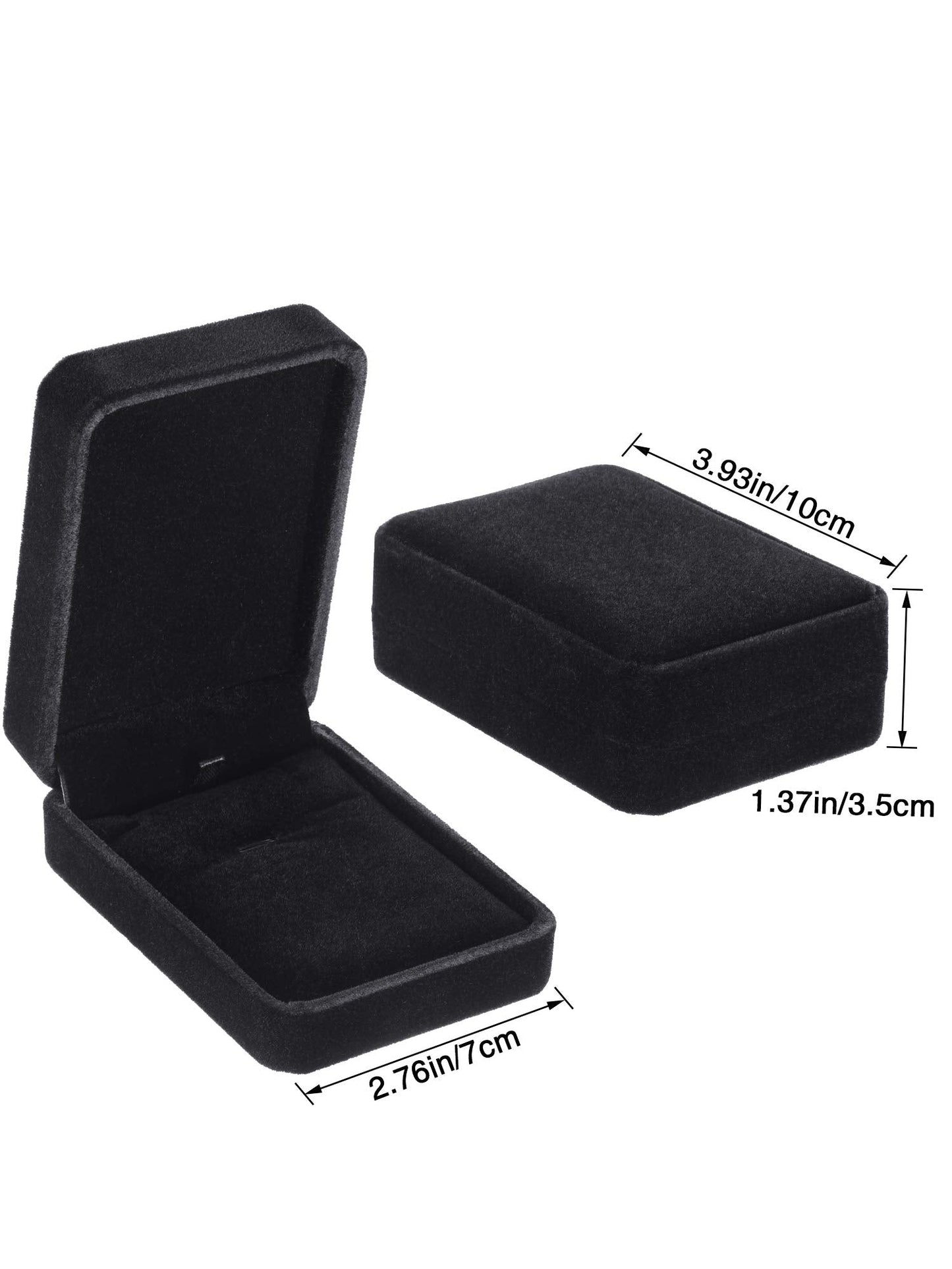 Hicarer 12 Pieces Velvet Necklace Pendant Gift Box Black Jewelry Necklace Pendant Storage Display Case for Proposal Engagement Wedding Birthday