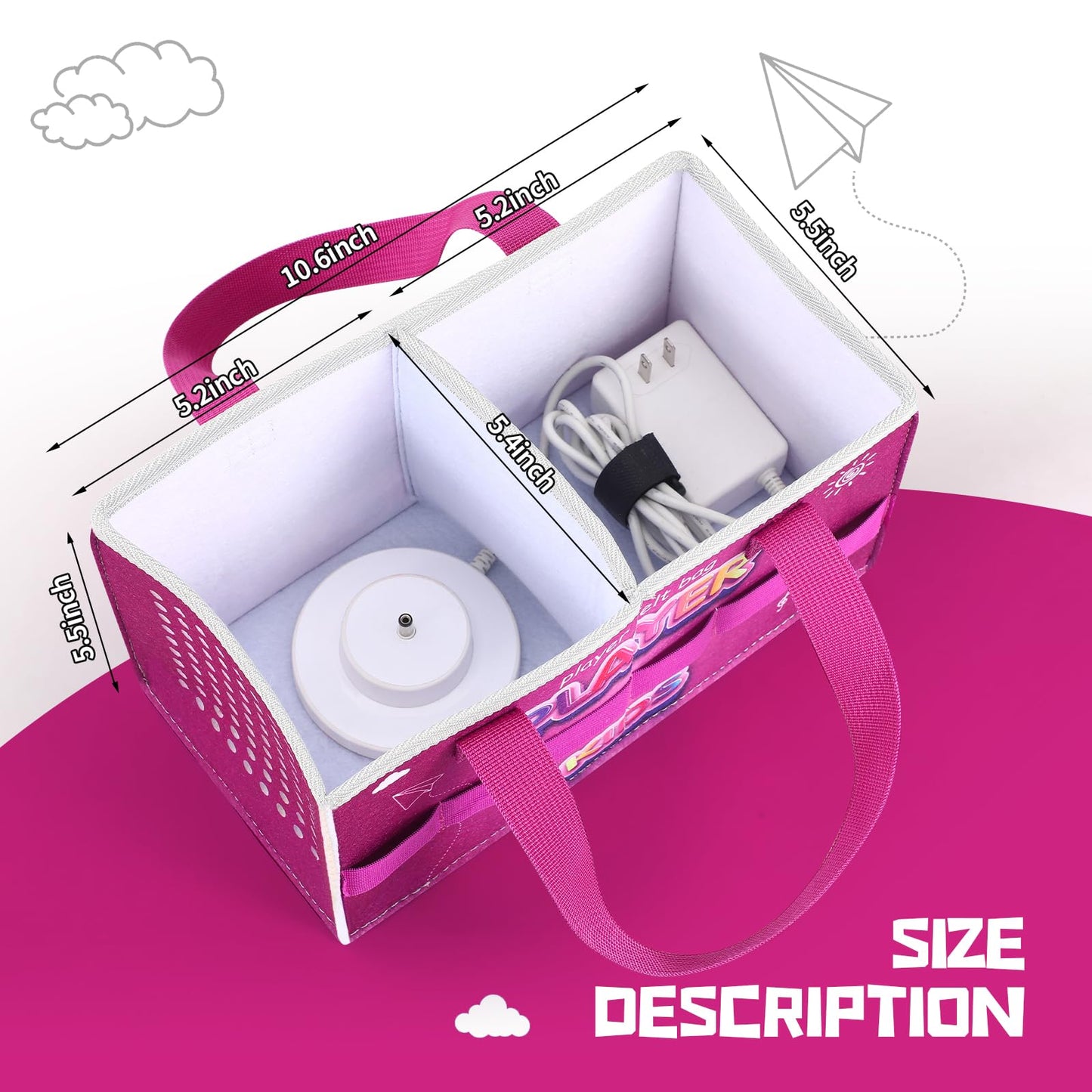 Carrying Case for Tonies Starter Set & Storage Bag for Tonies Figurine, Outdoor Hand Bag for Tonies Audio Player and Dolls Musical Toy Folding Bag for Kids Toniebox 2 Accessories (Purple Pattern)