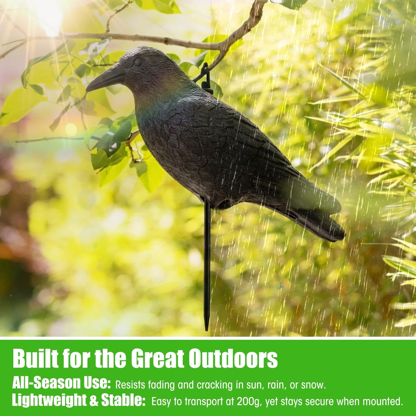 Novabright 6 Pcs Realistic Crow Decoys-Life Sized Simulation Crow Statue, Hunting Bait Decoys, Black Crows Decoy Figuring with Feet Stake for Hunting Halloween Party Yard Garden Decoration