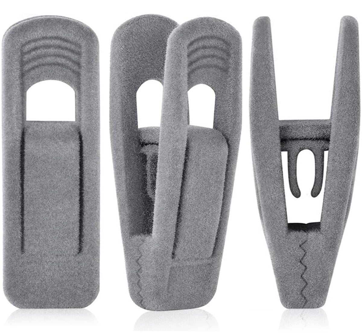 Grey Velvet Hangers Clips 50 PCS