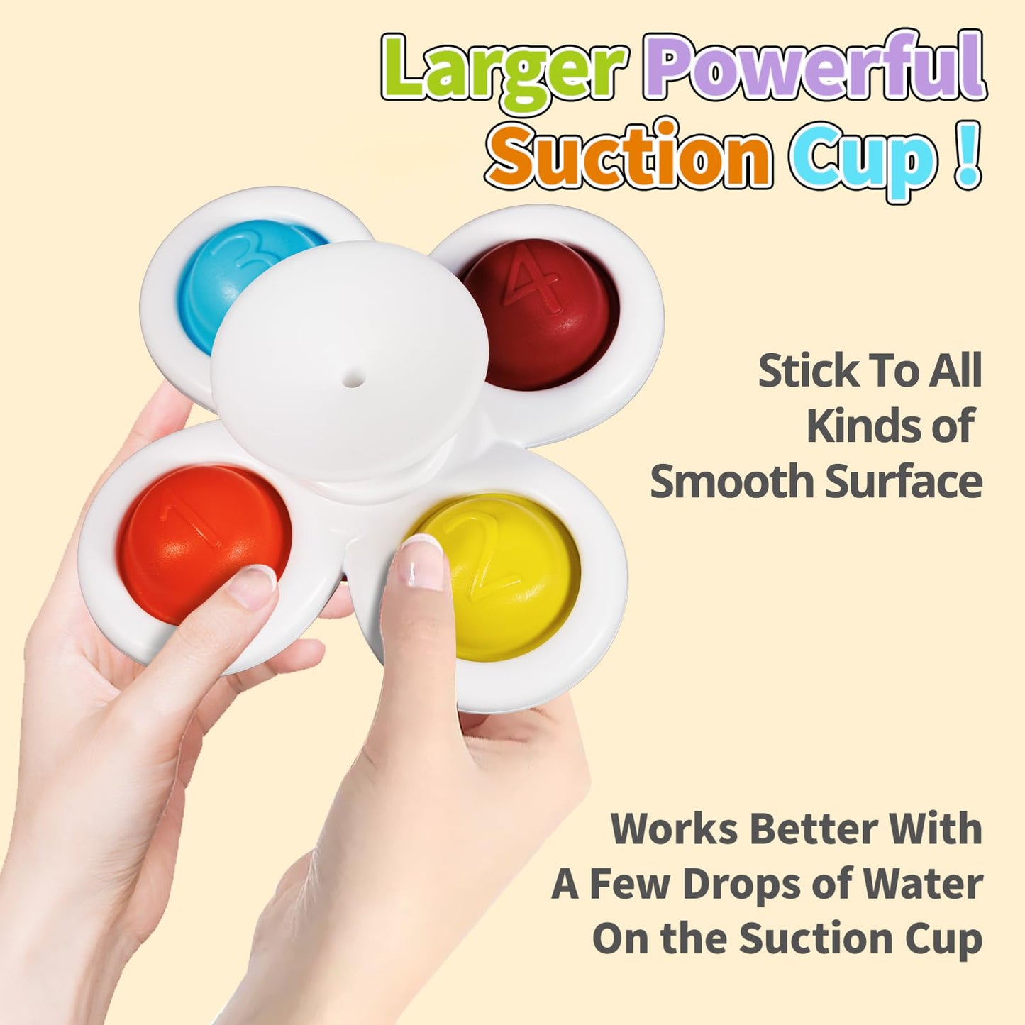 ALASOU 6 PCS Suction Cup Rotating Toys(3 Farm+3 Star) for Infant and Toddlers