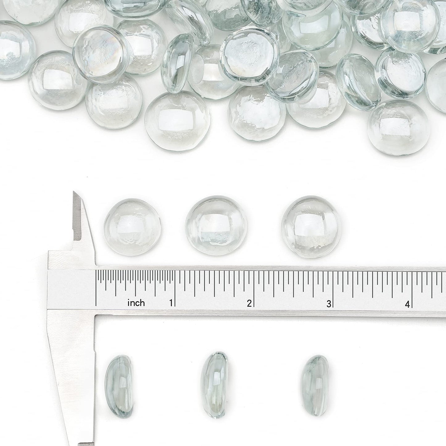 Stanbroil 10-Pound Fire Glass Beads - 1/2 inch Luster Fire Glass Drops for Fireplace Fire Pit | Gas Log Sets | Landscaping | Fish Tank, Crystal Ice Luster