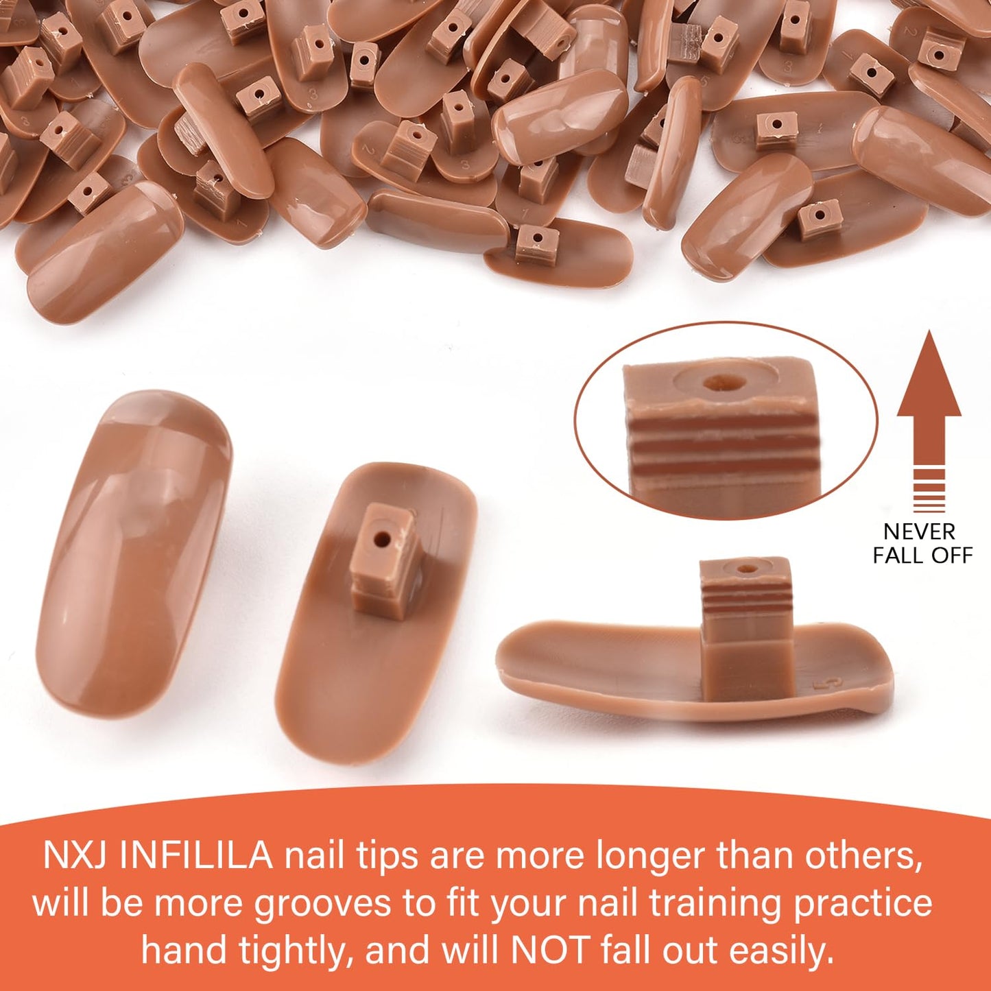 NXJ INFILILA Practice Hand for Acrylic Nails, Flexible Moveable Nail Practice Fake Hand, Manicure Trainng Kits with 200PCS Nail Tips, Files and Clipper, for DIY Manicure Salon Supplies Techs