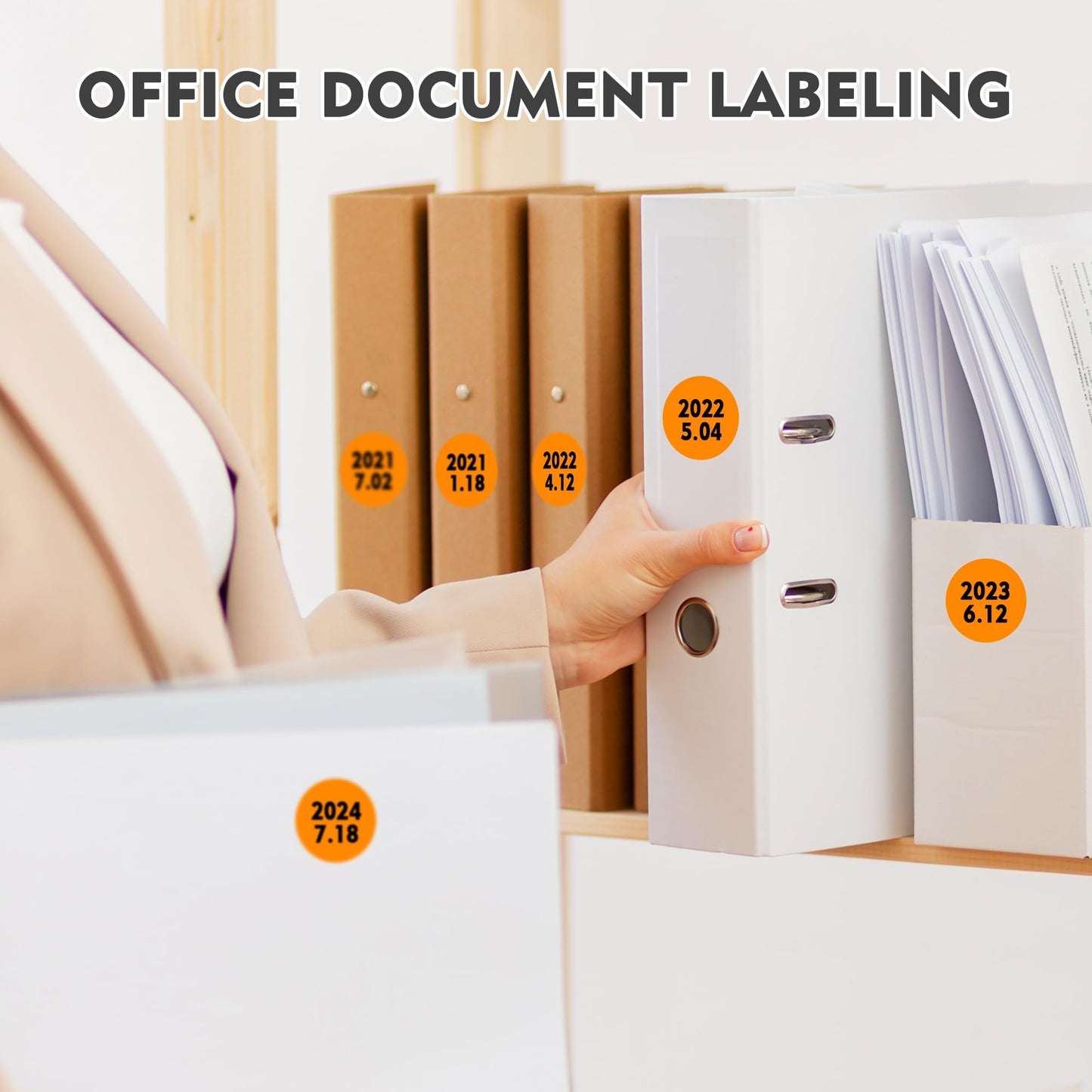 PARLAIM Color-Coded Dot Stickers 1 inch Permanent Adhesive Round Labels for Office Garage Sale Polka Circle Dot Label Sticker Orange 4 Rolls
