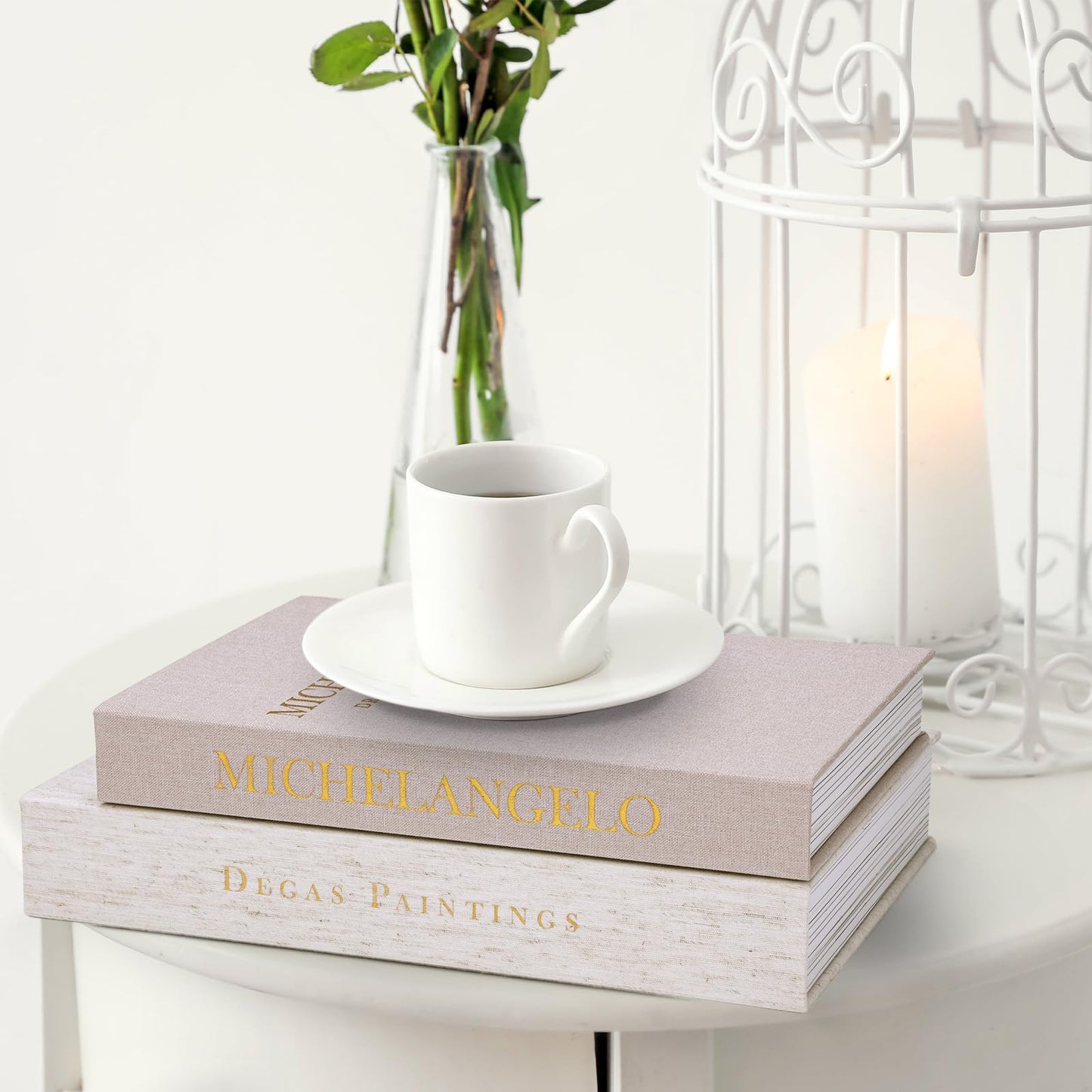XKDOUS Set of 3 Linen Decorative Books with Gold Foil Cover Faux Book Storage Box for Coffee Table, Bathroom Shelf & Home Decor