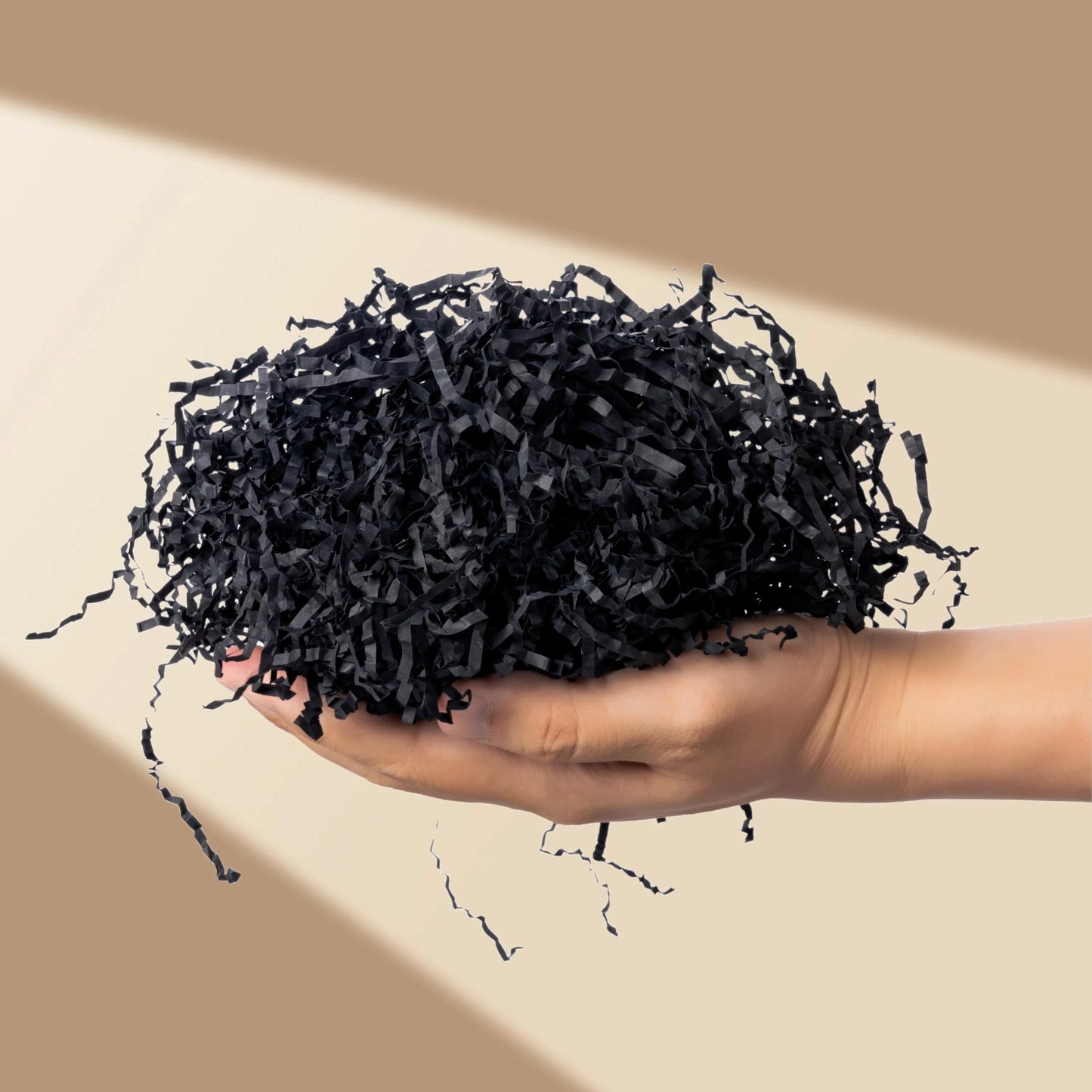 SWANGSA 2.5 LB Crinkle Cut Paper Shred Filler for Gift Baskets, Shreded Stuffing, Packing Grass Cushion Paper Streamer for Weddings, Halloween, Christmas, Birthdays (Black)