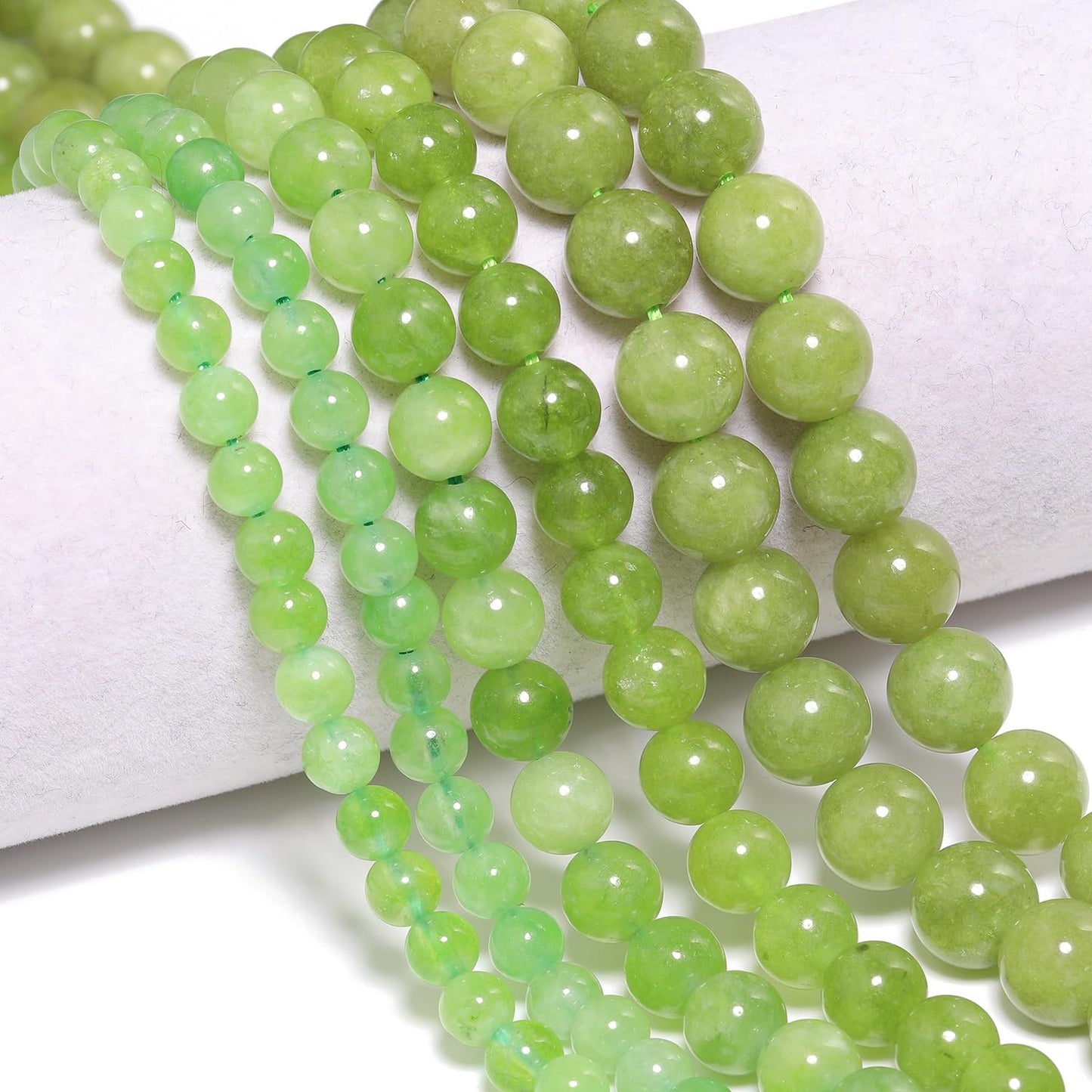 6mm Green Olivine Natural Stone Beads Round Loose Beads for Jewelry Making Yochus DIY Beads Bracelet Necklace