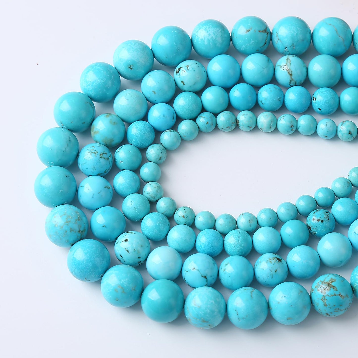 10mm 36pcs A+ Natural Blue Turquoise Beads Round Spacer Loose Stone Beads for Jewelry Making DIY Bracelet Necklace Accessories