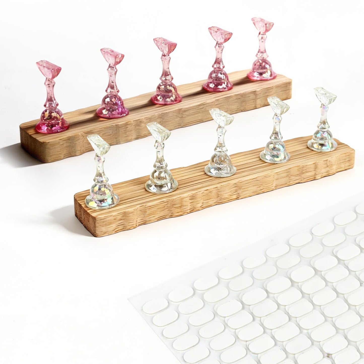 ANGNYA Nail Stand for Press on, 2 Set Super Magnetic Nail Holder for Painting Nails Nail Stand for Painting Nails Nail Display with 200pcs Sticky Tabs for Nail Art Display Home & Salon Use