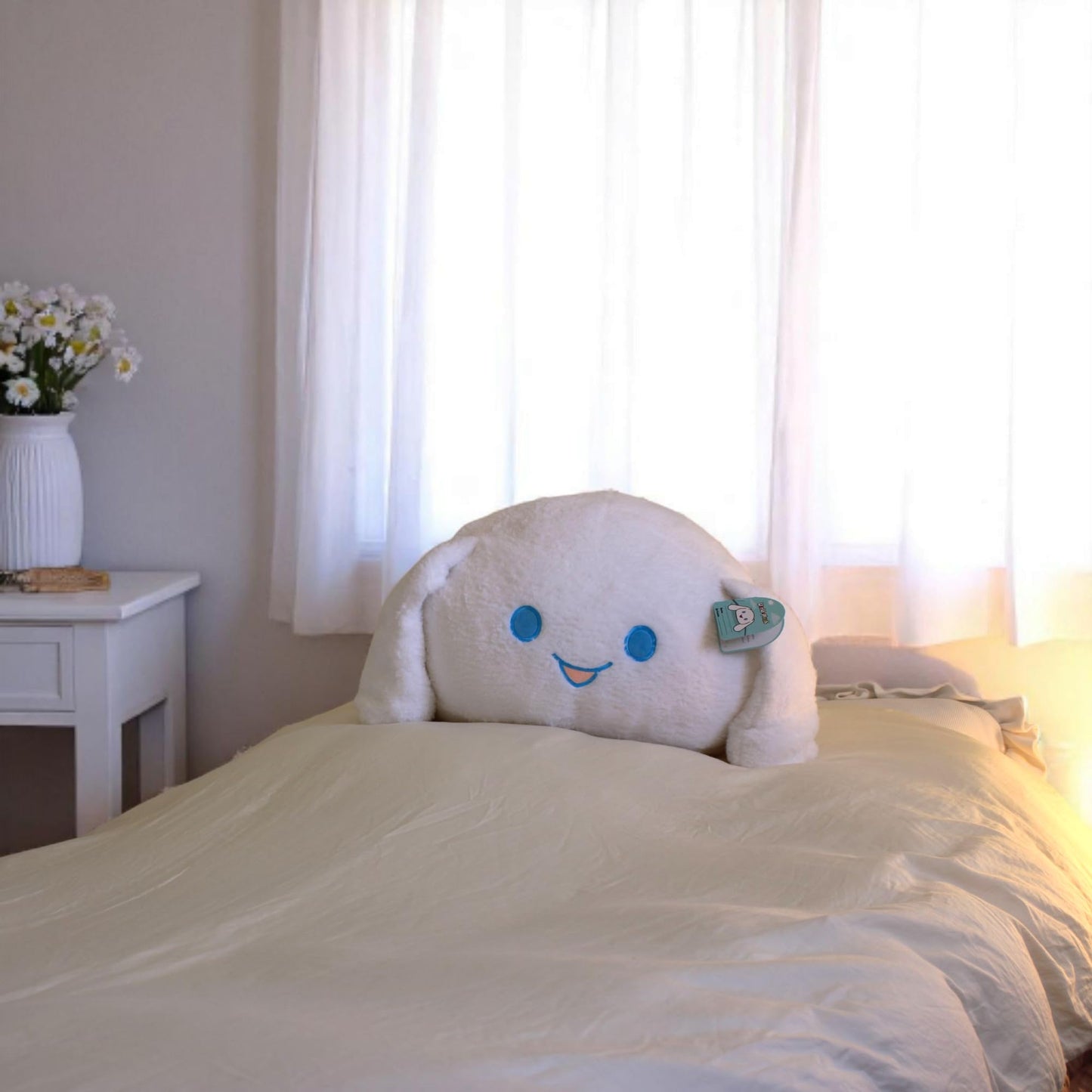 WORLD OF PLUSH 29 Inch Giant White Rabbit Plush – 3.6 lb Oversized Squishy Stuffed Animal Pillow, One of The Largest Bunny Plush Toys for Bed & Dorm, Cute Kawaii Room Decor Gift