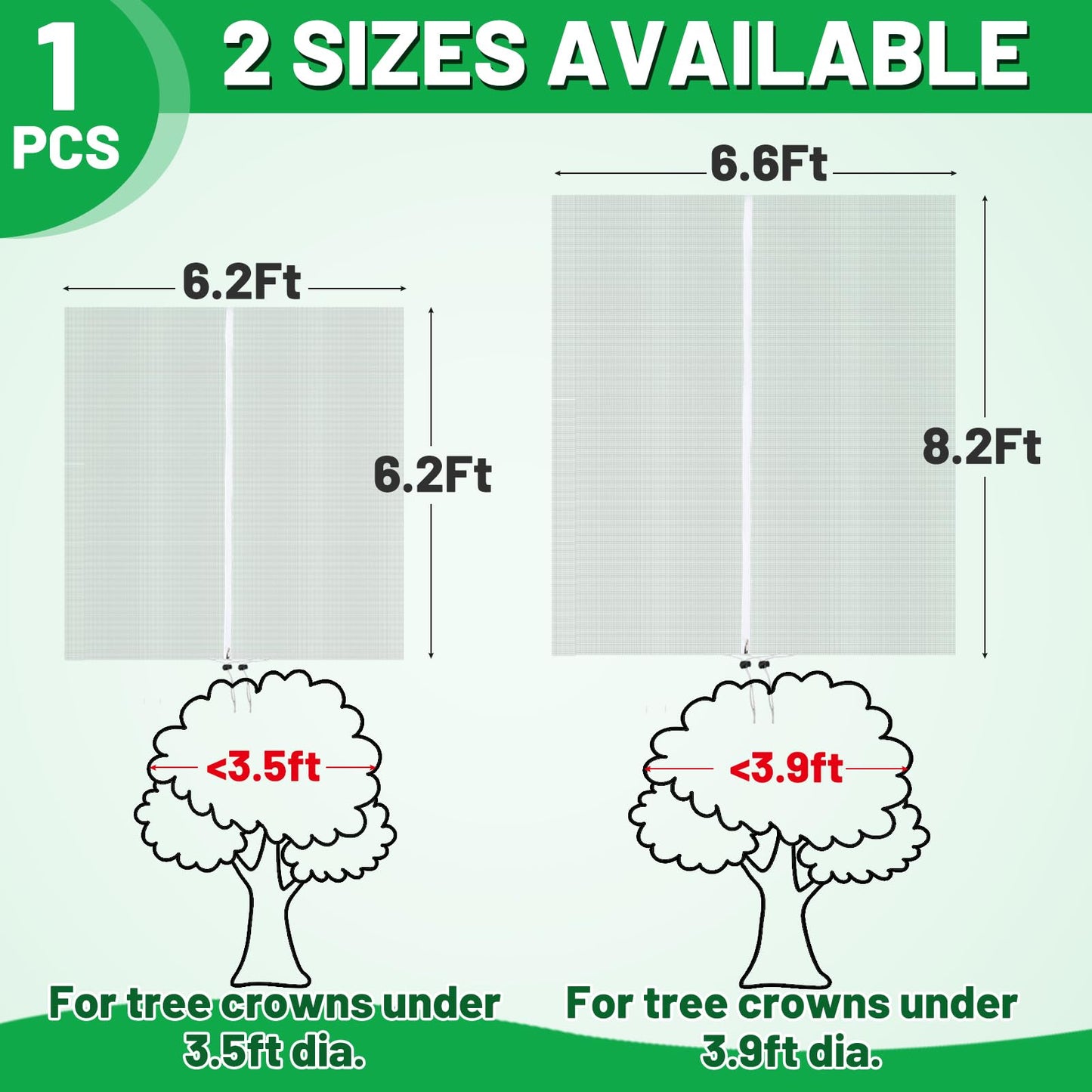 Easy Installation Fruit Tree Netting with Zipper & Drawstring - 8.2x6.6ft Ultra Fine Mesh Garden Protection Screen to Protect Pear Peach Apple from Bird Insect Bug Cicada Deer Squirrel