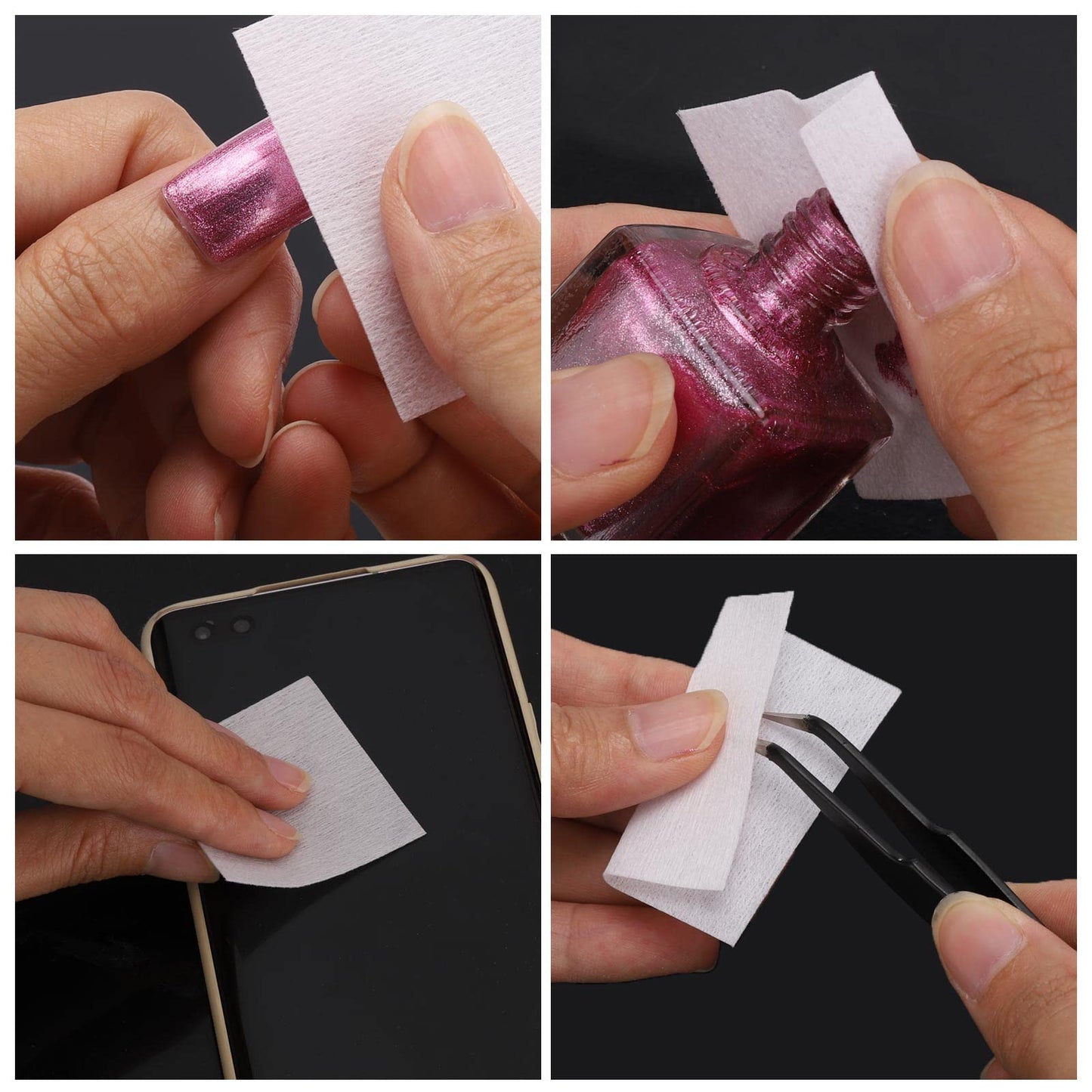 Lint Free Nail Wipes for Gel Nail Disposable Nail Polish Remover Cotton Pads White, 2600 Pcs, 16 Pack