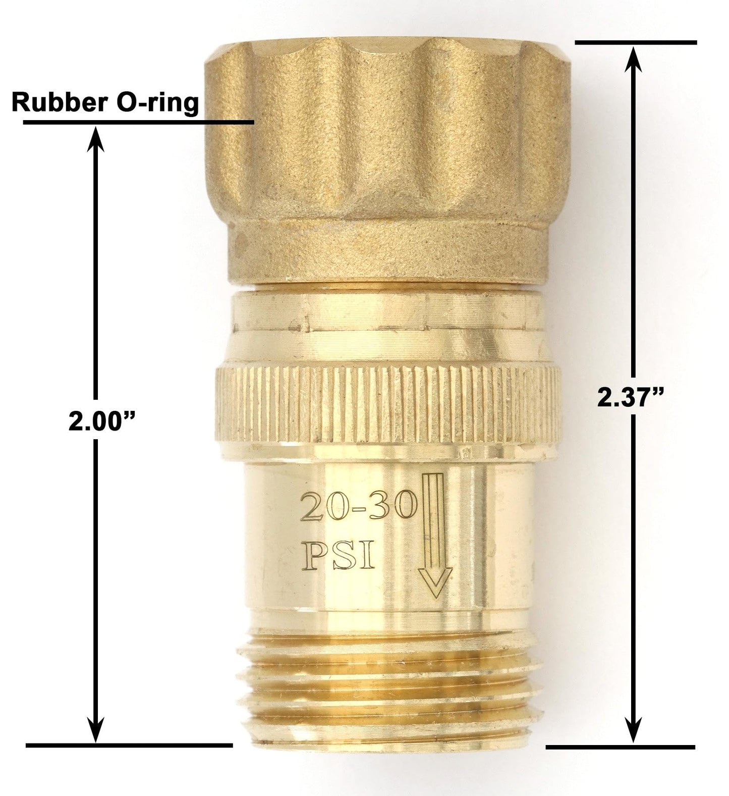 Vibrant Yard Co. Heavy Duty Brass Pressure Regulator 25 PSI for Drip Irrigation System and Soaker Hose with 3/4" Thread Connection
