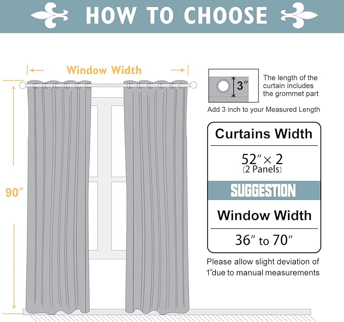 ChrisDowa Blackout Curtains 90 Inches Long 2 Panels Set for Living Room, Grommet Thermal Insulated Room Darkening Curtains for Bedroom (Royal Blue, 52 x 90 Inch)