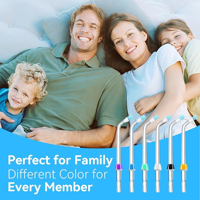Replacement Tips for Waterpik Water Flosser, Plaque Seeker Replacement Tips Compatible with Waterpik Water Flossers, Plaque Remove Brisles Tips(6-Pack)