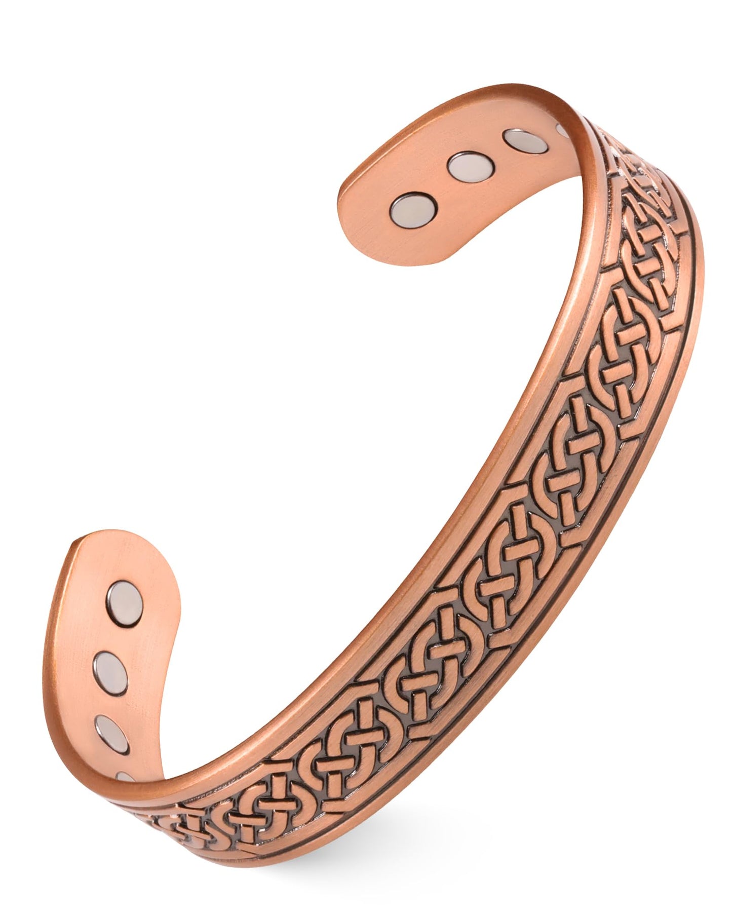 Feraco 12X Strength Wide Copper Bracelet for Men Magnetic Bracelets for Men with Neodymium Magnets, Pure Copper Jewelry Cuff Bangle, Adjustable with Giftable Box (Chain)