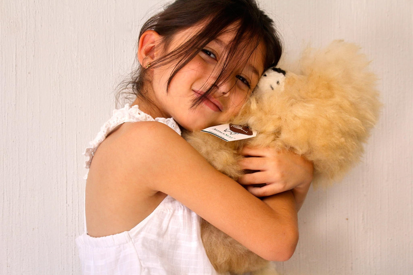 AlpacaNext Lion Handmade on Real Alpaca Wool. Alpaca Stuffed Animal. Soft, Cute and Cuddly Alpaka Plush Toy (11 inches, Beige Mane)