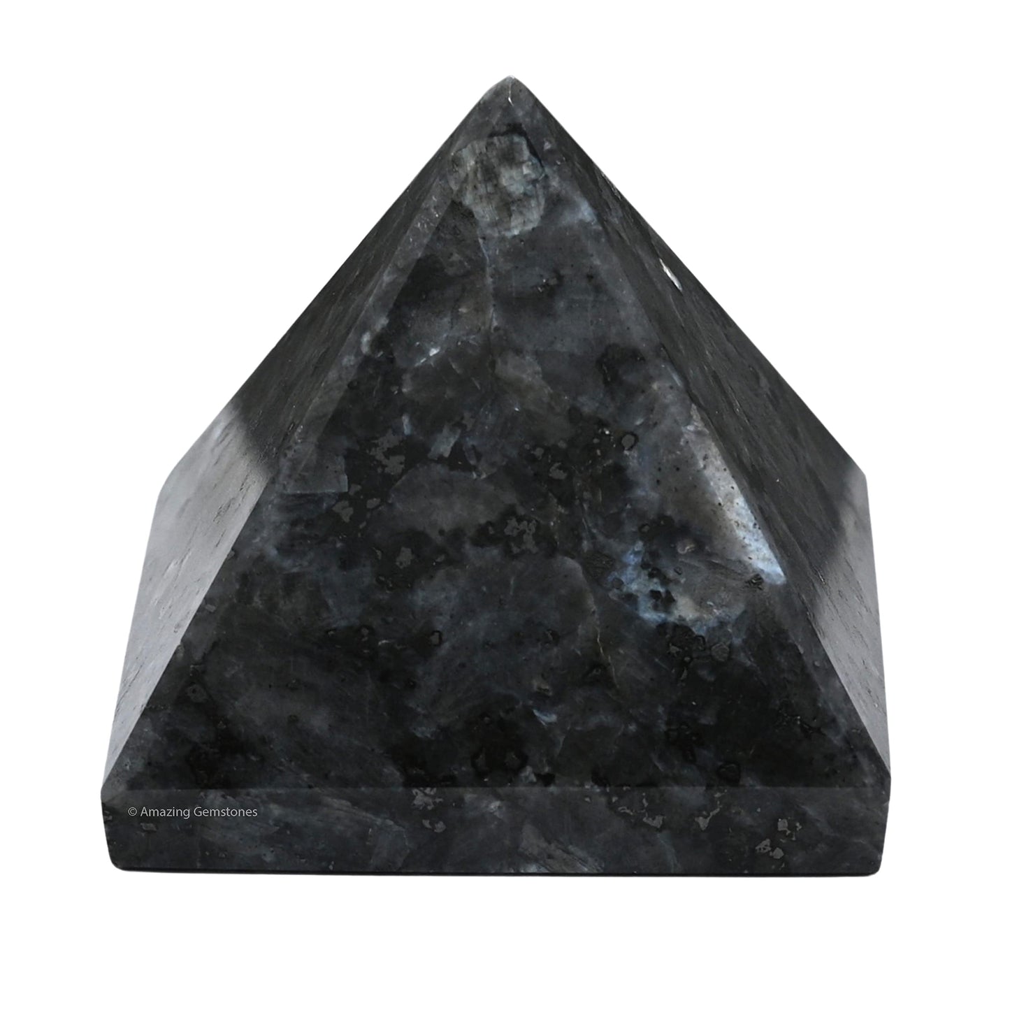 Amazing Gemstone Larvikite Pyramid Crystal Healing Stones - 2" Great Pyramid Figurine of Natural Stone Pyramid for Meditation, Reiki, Chakra Balancing and Crystal Pyramids Grid