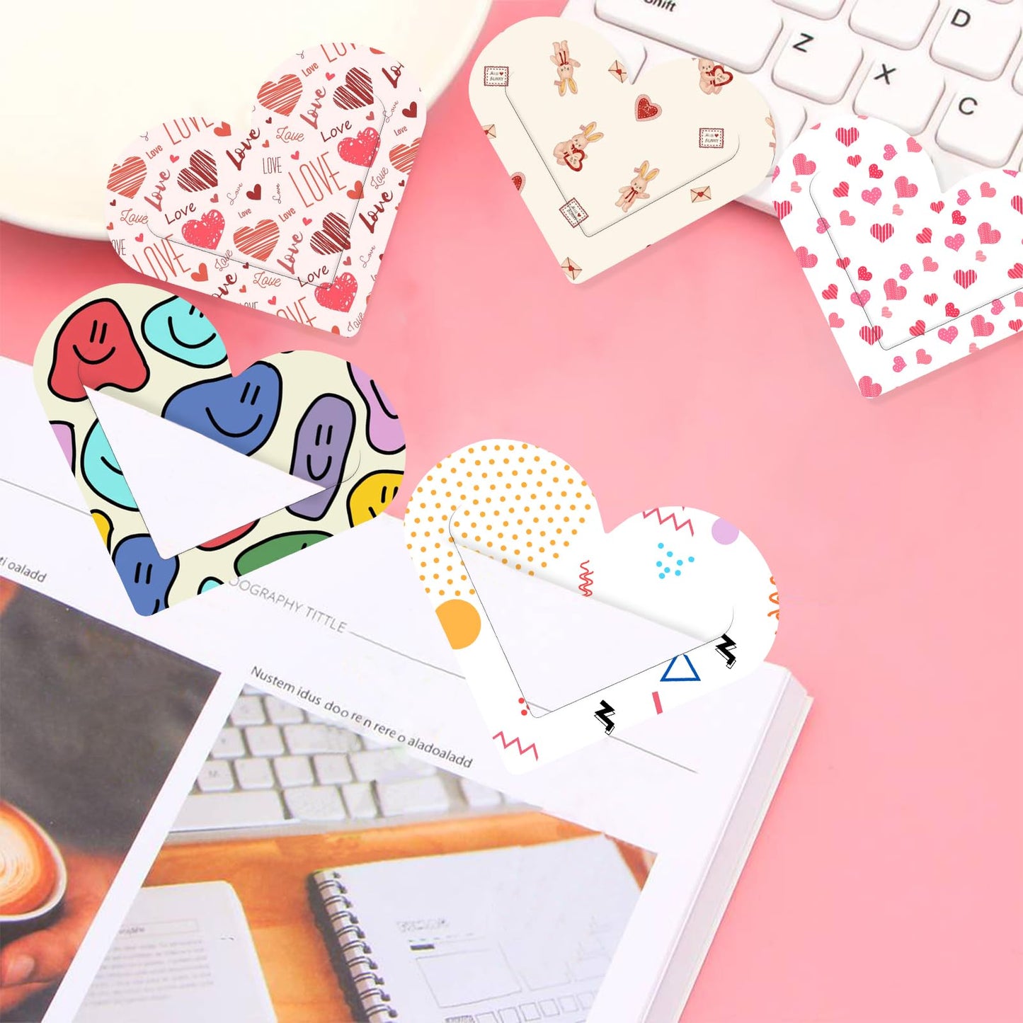 45 Pcs Sublimation Bookmark, Paper DIY Heart Bookmarks with Holes and Colored Tassels for Crafts,rsonalized Tassel Blank Bookmarks