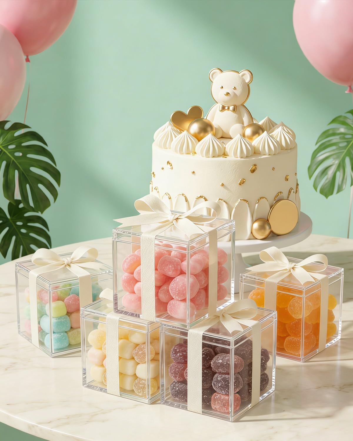Clear Acrylic Boxes 2x2x2 Inch, Small Square Cube Storage Box with Lid - Stackable, Food-Safe Transparent Container for Candy, Gifts, Jewelry, Display & Favors (8)