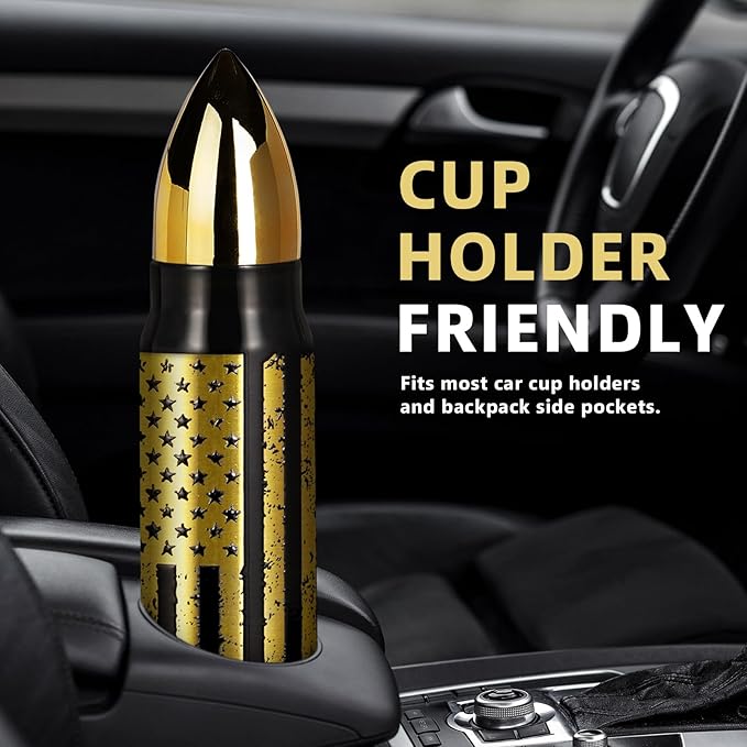 White Elephant Gifts - 34 oz Black Tumbler American Flag Bullet Tumbler - Birthday Gifts Bullet Cup for Dad - Stocking Stuffers for Adults Men Husband Dad - Christmas Xmas Gift 2025