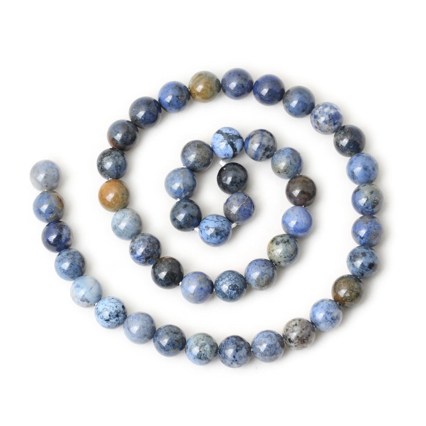 CHEAVIAN 45PCS 8mm Natural Sunset dumortierite Gemstone Beads Round Loose Beads for Jewelry Making 1 Strand 15"