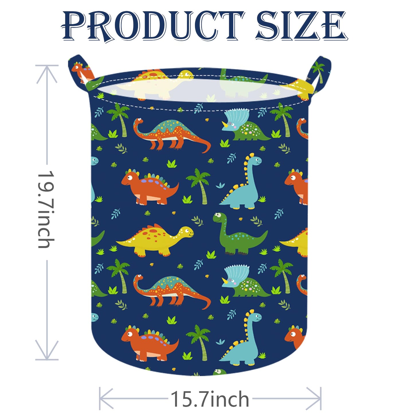 ACMUUNI Collapsible Kids Laundry Basket Clothes Hamper, Foldable Storage Organizer Bin, Toy Clothes Storage with Handles for Boys Girls Bedroom, Room Decor Dinosaur