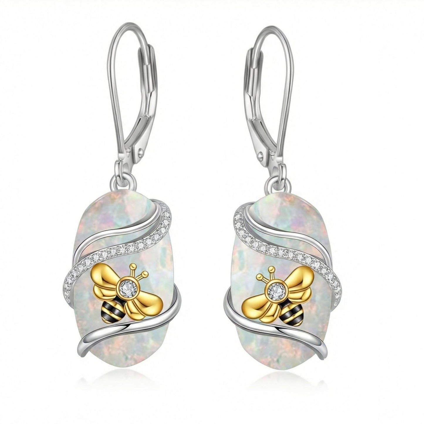 ONEFINITY Opal Bee Earrings Opal Earrings Bee Jewelry Gifts for Women